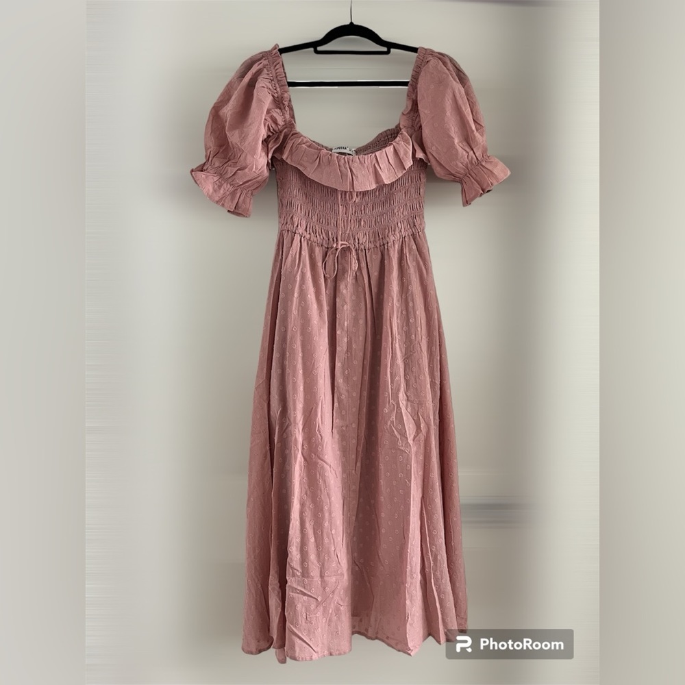 Elegant Pink Midi Dress